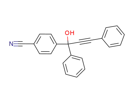 Molecular Structure of 1192167-42-2 (4-(1-hydroxy-1,3-diphenylprop-2-ynyl)benzonitrile)