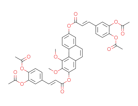 Molecular Structure of 1144103-62-7 (3,4-dimethoxyphenanthrene-2,7-bis-[(2E)-3-[3,4-bis(acetyloxy)phenyl]acrylate])