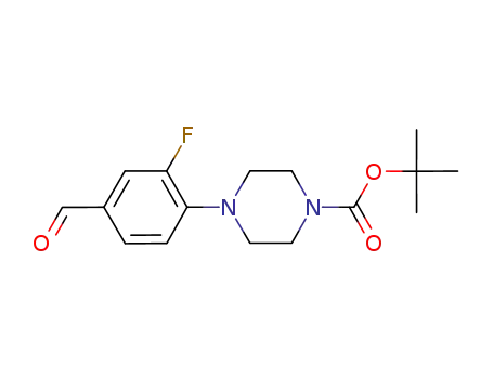 Molecular Structure of 501126-37-0 (4-(4-BOC-PIPERAZINO-1-YL)-3-FLUOROBENZALDEHYDE)