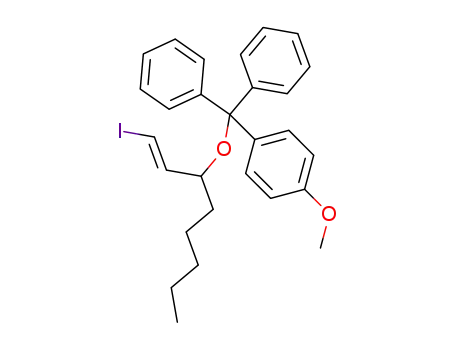 Molecular Structure of 52487-91-9 (Benzene, 1-[[[1-(2-iodoethenyl)hexyl]oxy]diphenylmethyl]-4-methoxy-,
(E)-)