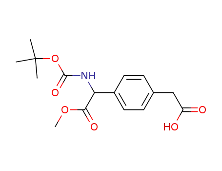 Molecular Structure of 174487-79-7 (methyl α-tert-butoxycarbonylamino-p-carboxymethylphenylacetate)