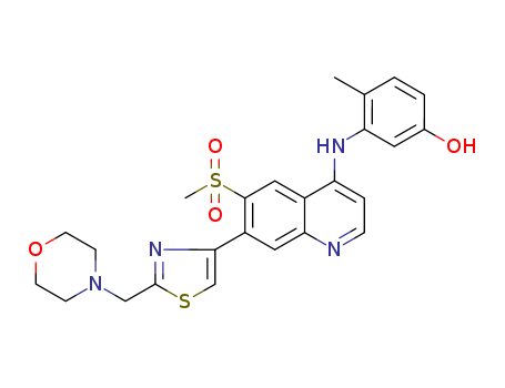 Phenol, 4-methyl-3-[[6-(methylsulfonyl)-7-[2-(4-morpholinylmethyl)-4-thiazolyl]-4-quinolinyl]amino]-