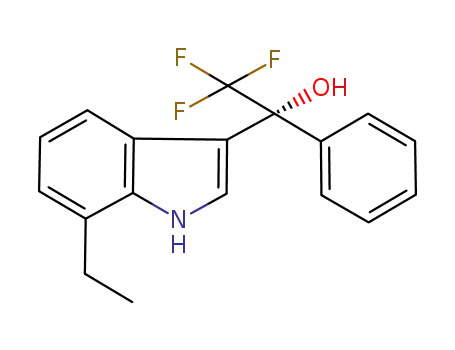 Molecular Structure of 1160936-86-6 (2,2,2-trifluoro-1-(7-ethyl-1H-indole-3-yl)-1-phenylethanol)