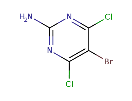 Molecular Structure of 7781-26-2 (5-BROMO-4,6-DICHLOROPYRIMIDIN-2-AMINE)