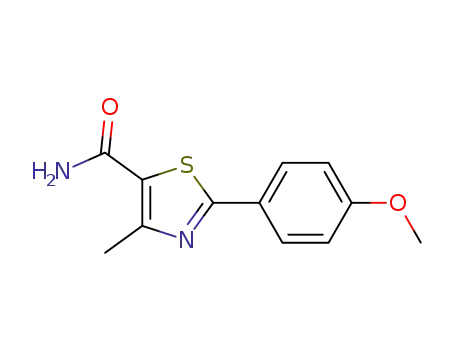 Molecular Structure of 82875-44-3 (2-(4-methoxyphenyl)-4-methyl-1,3-thiazole-5-carboxamide)