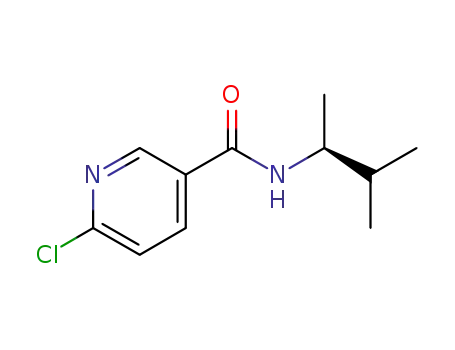 Molecular Structure of 845530-53-2 (3-Pyridinecarboxamide, 6-chloro-N-[(1S)-1,2-dimethylpropyl]-)