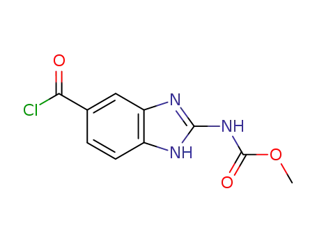 Molecular Structure of 135696-94-5 (Carbamic acid, [5-(chlorocarbonyl)-1H-benzimidazol-2-yl]-, methyl ester)