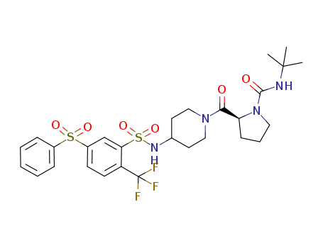 1-Pyrrolidinecarboxamide, N-(1,1-dimethylethyl)-2-[[4-[[[5-(phenylsulfonyl)-2-(trifluoromethyl)phenyl]sulfonyl]amino]-1-piperidinyl]carbonyl]-, (2S)-