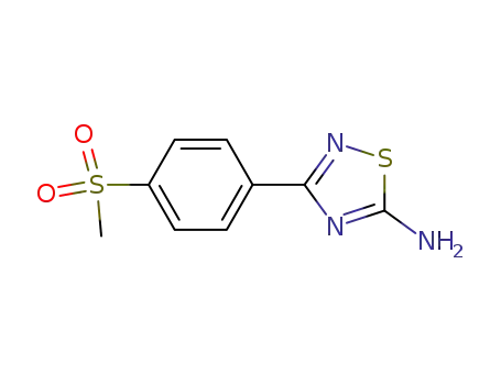 Molecular Structure of 1092294-18-2 (3-(4-(methylsulfonyl)phenyl)-1,2,4-thiadiazol-5-amine)