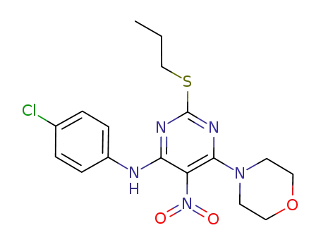N-(4-chlorophenyl)-6-morpholin-4-yl-5-nitro-2-(propylthio)pyrimidin-4-amine