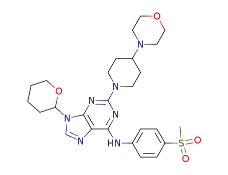 (4-Methanesulfonyl-phenyl)-[2-(4-morpholin-4-yl-piperidin-1-yl)-9-(tetrahydro-pyran-2-yl)-9H-purin-6-yl]-amine