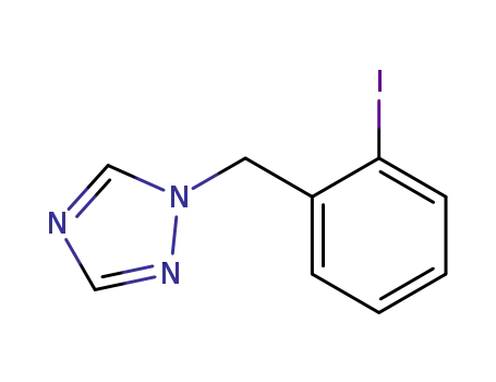 Molecular Structure of 876316-31-3 (1-(2-IODOBENZYL)-1H-1,2,4-TRIAZOLE 97+%)