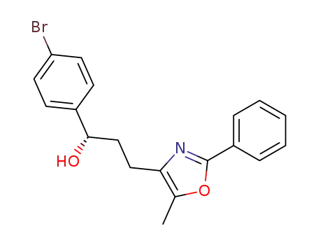 Molecular Structure of 147641-94-9 ((S)-4-[3-(5-Methyl-2-phenyl-4-oxazolyl)-1-hydroxypropyl]bromobenzene)