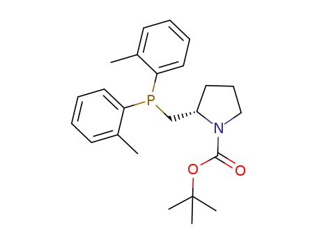 Molecular Structure of 1190207-25-0 ((S)-N-tert-butoxycarbonyl-2-[bis(2-methylphenyl)phosphinomethyl]pyrrolidine)