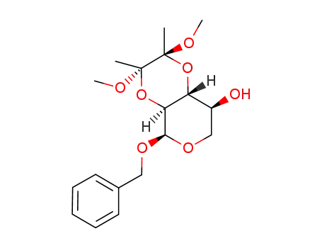 Molecular Structure of 1084896-38-7 (Benzyl 2,3-O-[(1S,2S)-1,2-Dimethoxy-1,2-dimethyl-1,2-ethanediyl]-α-L-xylopyranoside)