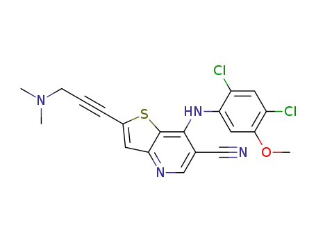 Thieno[3,2-b]pyridine-6-carbonitrile,
7-[(2,4-dichloro-5-methoxyphenyl)amino]-2-[3-(dimethylamino)-1-propyn
yl]-