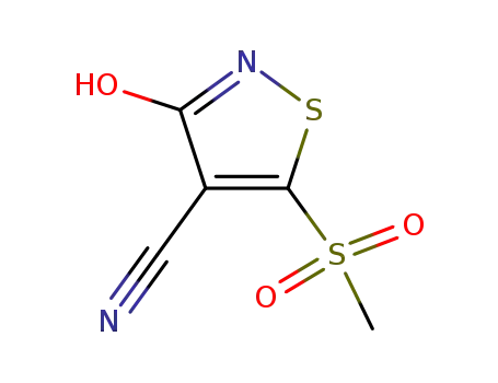 Molecular Structure of 25629-56-5 (4-Isothiazolecarbonitrile,2,3-dihydro-5-(methylsulfonyl)-3-oxo-)