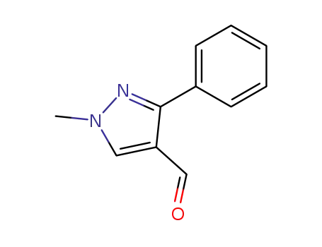 Molecular Structure of 304477-40-5 (1-METHYL-3-PHENYL-1H-PYRAZOLE-4-CARBALDEHYDE,97%)