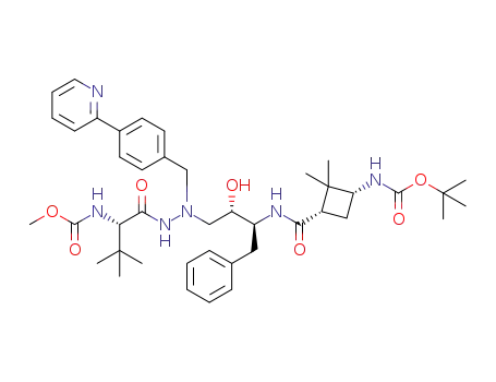 methyl (S)-1-(2-((2S,3S)-3-((1S,3R)-3-(tert-butoxycarbonylamino)-2,2-dimethylcyclobutanecarboxamido)-2-hydroxy-4-phenylbutyl)-2-(4-(pyridin-2-yl)benzyl)hydrazinyl)-3,3-dimethyl-1-oxobutan-2-ylcarbamate