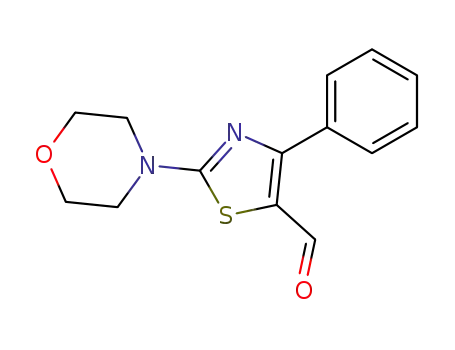 Molecular Structure of 129880-85-9 (2-MORPHOLIN-4-YL-4-PHENYL-THIAZOLE-5-CARBALDEHYDE)