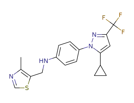 4-[5-cyclopropyl-3-(trifluoromethyl)-1H-pyrazol-1-yl]-N-[(4-methylthiazol-5-yl)methyl]aniline