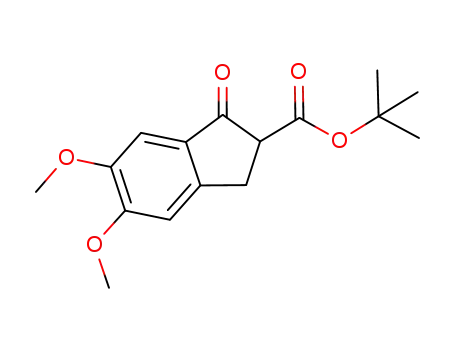 Molecular Structure of 916656-62-7 (1H-Indene-2-carboxylic acid, 2,3-dihydro-5,6-dimethoxy-1-oxo-,
1,1-dimethylethyl ester)