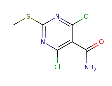 Molecular Structure of 313339-36-5 (4,6-DICHLORO-2-(METHYLTHIO)PYRIMIDINE-5-CARBOXAMIDE)