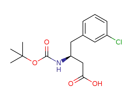Molecular Structure of 270596-39-9 (BOC-(S)-3-AMINO-4-(3-CHLORO-PHENYL)-BUTYRIC ACID)