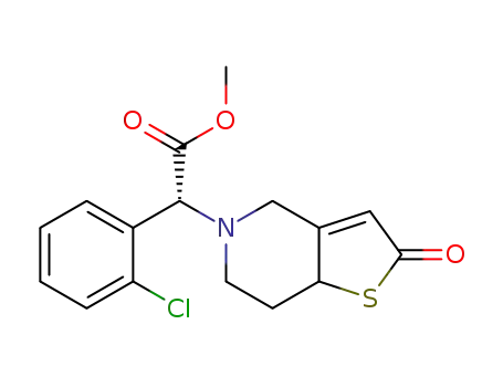 Molecular Structure of 1360923-54-1 ((R)-methyl 2-(2-chlorophenyl)-2-(2-oxo-7,7a-dihydrothieno-[3,2-c]pyridin-5(2H,4H,6H)-yl)acetate)