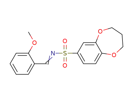 Molecular Structure of 1402599-45-4 (N-((2-methoxyphenyl)methylidene)-3,4-dihydro-2H-1,5-benzodioxepine-7-sulfonamide)