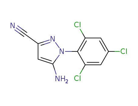 1H-Pyrazole-3-carbonitrile, 5-amino-1-(2,4,6-trichlorophenyl)-
