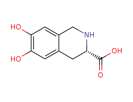 Molecular Structure of 34312-81-7 (3-Isoquinolinecarboxylic acid, 1,2,3,4-tetrahydro-6,7-dihydroxy-, (3S)-)
