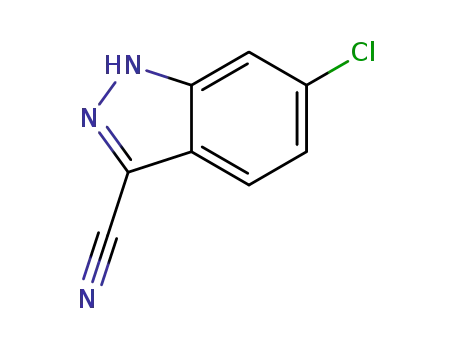 Molecular Structure of 885278-30-8 (6-CHLORO-1H-INDAZOLE-3-CARBONITRILE)