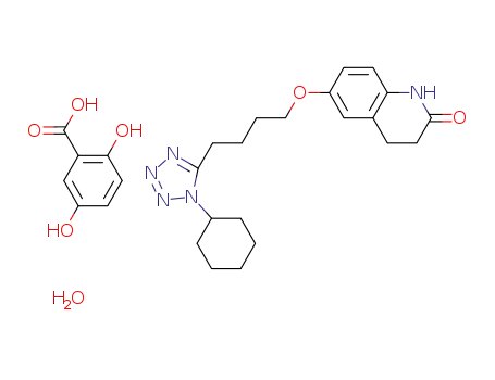 Molecular Structure of 1352614-12-0 (cilostazol gentisic acid monohydrate)