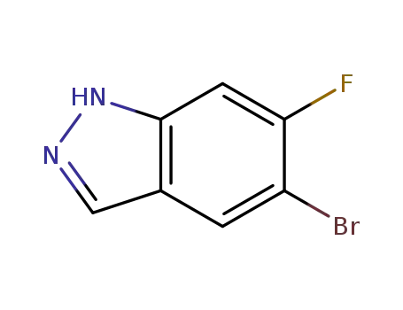 Molecular Structure of 105391-70-6 (5-BROMO-6-FLUORO-1H-INDAZOLE)
