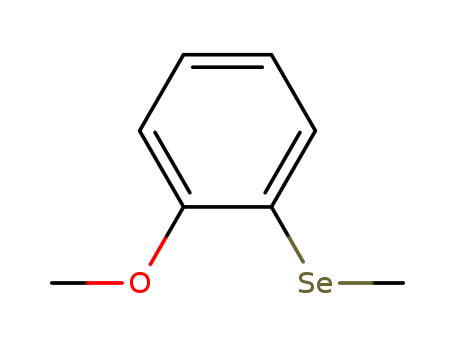 1657-75-6,1-methoxy-2-(methylselanyl)benzene,Anisole,o-(methylselenyl)- (7CI,8CI); 1-Methoxy-2-(methylseleno)benzene; o-Anisylmethyl selenide; o-Methoxyphenyl methyl selenide