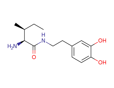 Molecular Structure of 53100-49-5 (Pentanamide,2-amino-N-[2-(3,4-dihydroxyphenyl) ethyl]-3-methyl-,(2S,3S)- )