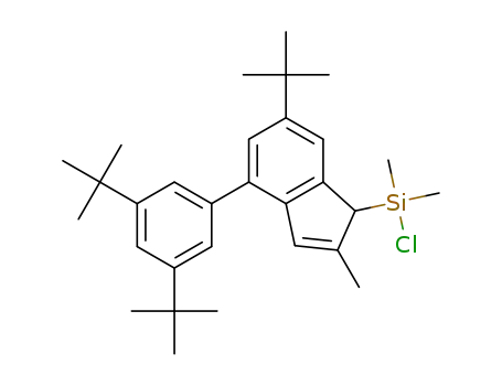 Molecular Structure of 1613522-92-1 ([2-methyl-4-(3,5-di-tert-butylphenyl)-6-tert-butyl-1H-inden-1-yl] (chloro)dimethylsilane)