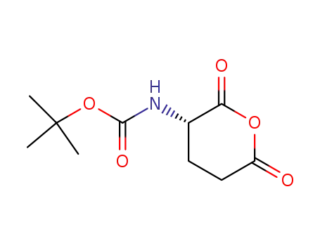Molecular Structure of 2420-13-5 (Carbamic acid,N-[(3S)-tetrahydro-2,6-dioxo-2H-pyran-3-yl]-, 1,1-dimethylethyl ester)