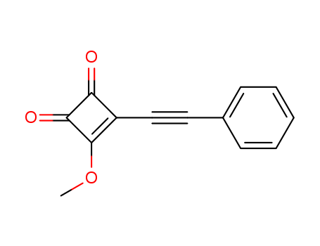 Molecular Structure of 113976-82-2 (3-Cyclobutene-1,2-dione, 3-methoxy-4-(phenylethynyl)-)