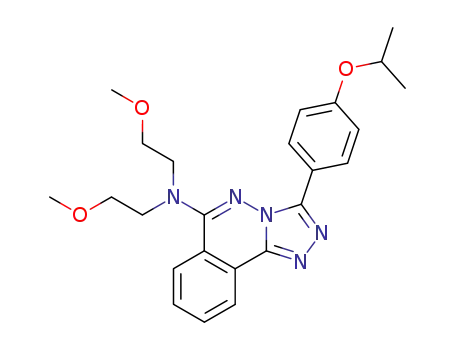 Molecular Structure of 113628-71-0 (N,N-bis(2-methoxyethyl)-3-[4-(1-methylethoxy)phenyl][1,2,4]triazolo[3,4-a]phthalazin-6-amine)