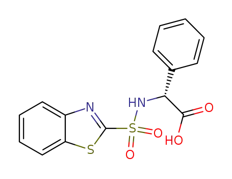 Molecular Structure of 184222-92-2 ((R)-(Benzothiazole-2-sulfonylamino)-phenyl-acetic acid)