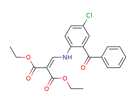 Molecular Structure of 128832-34-8 (DIETHYL 2-[(2-BENZOYL-4-CHLOROANILINO)METHYLENE]MALONATE)