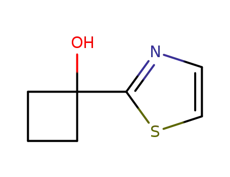 Molecular Structure of 362718-83-0 (Cyclobutanol, 1-(2-thiazolyl)- (9CI))