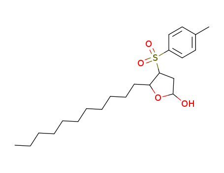 Molecular Structure of 146174-46-1 (2-Furanol, tetrahydro-4-[(4-methylphenyl)sulfonyl]-5-undecyl-)
