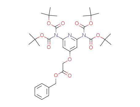 Molecular Structure of 350697-63-1 (Benzyl 2-{[2,6-bis(bis(N-tert-butoxycarbonyl)amino)]-4-pyridyloxy} acetate)
