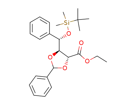 Molecular Structure of 220384-86-1 (ethyl (2R,3R,4S)-2,3-benzylidenedioxy-4-(t-butyldimethylsilyloxy)-4-phenylbutanoate)