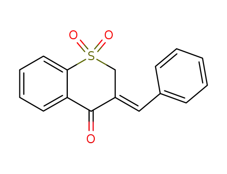 Molecular Structure of 101001-24-5 (3-Benzyliden-2,3-dihydro-4H-1-benzothiopyran-4-on-1,1-dioxid)