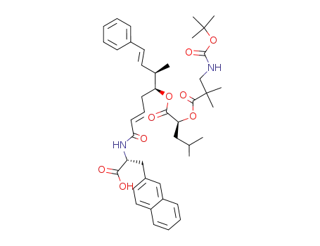 N-<(1,1-dimethylethoxy)carbonyl>-2,2-dimethyl-β-alanyl-(2S)-2-hydroxy-4-(methylpentanoyl)-(2E,5S,6R,7E)-5-hydroxy-6-methyl-8-phenyl-2,7-octadienoyl-3-(2-naphthalenyl)-D-alanine