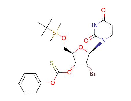 Thiocarbonic acid O-[(2R,3R,4R,5R)-4-bromo-2-(tert-butyl-dimethyl-silanyloxymethyl)-5-(2,4-dioxo-3,4-dihydro-2H-pyrimidin-1-yl)-tetrahydro-furan-3-yl] ester O-phenyl ester
